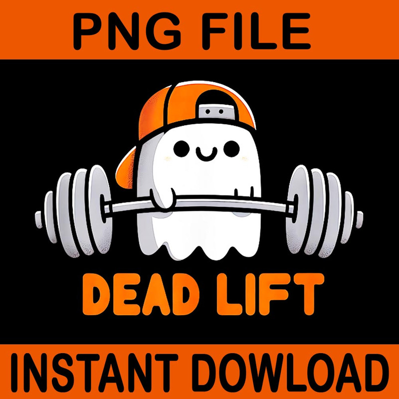 Ghost Dead Lift Halloween Gym PNG 0