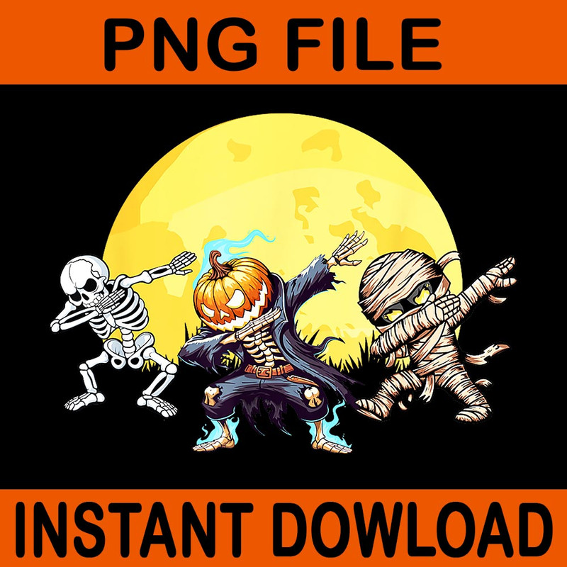 Dabbing Skeleton Mummy Spooky Squad PNG 0