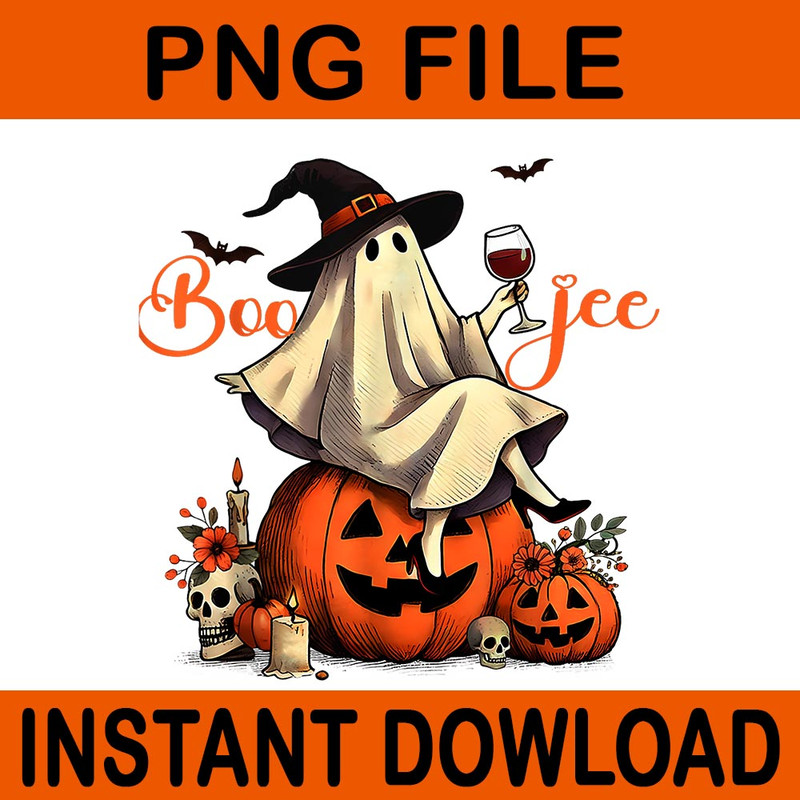 Boo Jee Ghost Ice Coffee Coquette Bow Halloween PNG 0