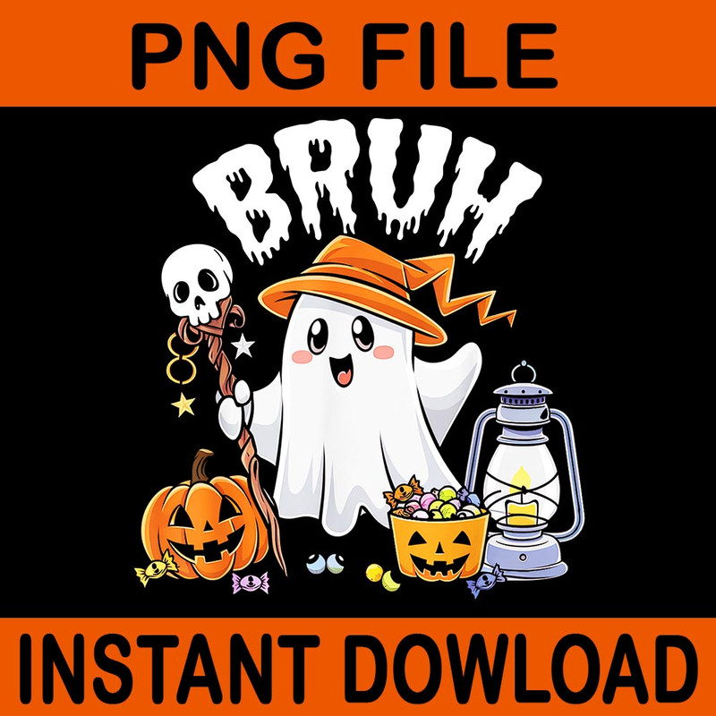 Bruh Ghost Candy Halloween PNG 0