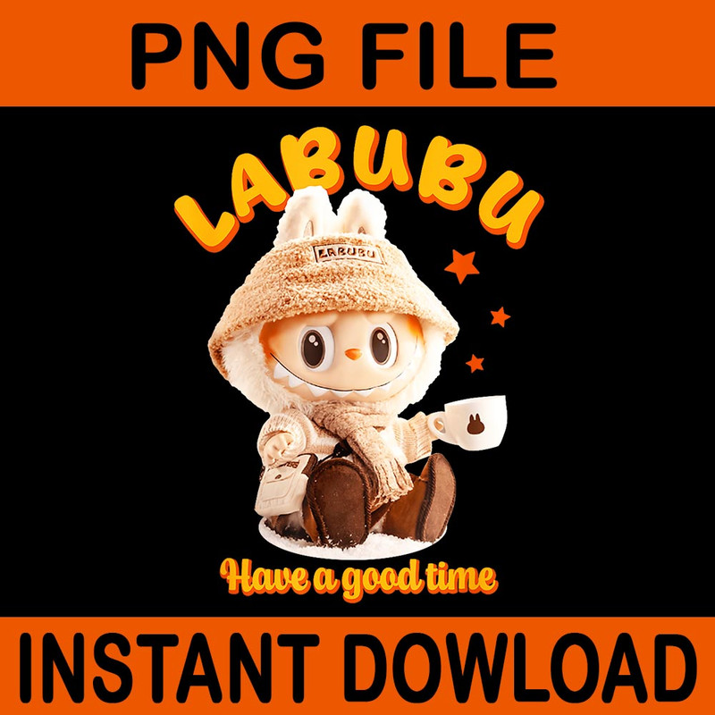 Cute Labubu Classic Pose PNG 0