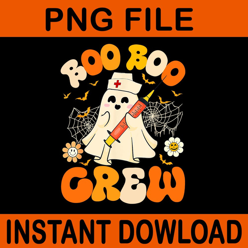 Boo Boo Crew Ghost Nurse Halloween PNG 0