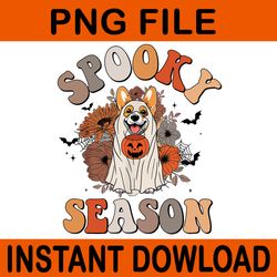 groovy corgi dogs dressed as ghost boo sheet halloween png