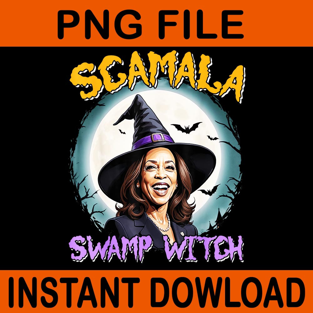 Scamala Swamp Witch Kamala Harris Halloween PNG 0