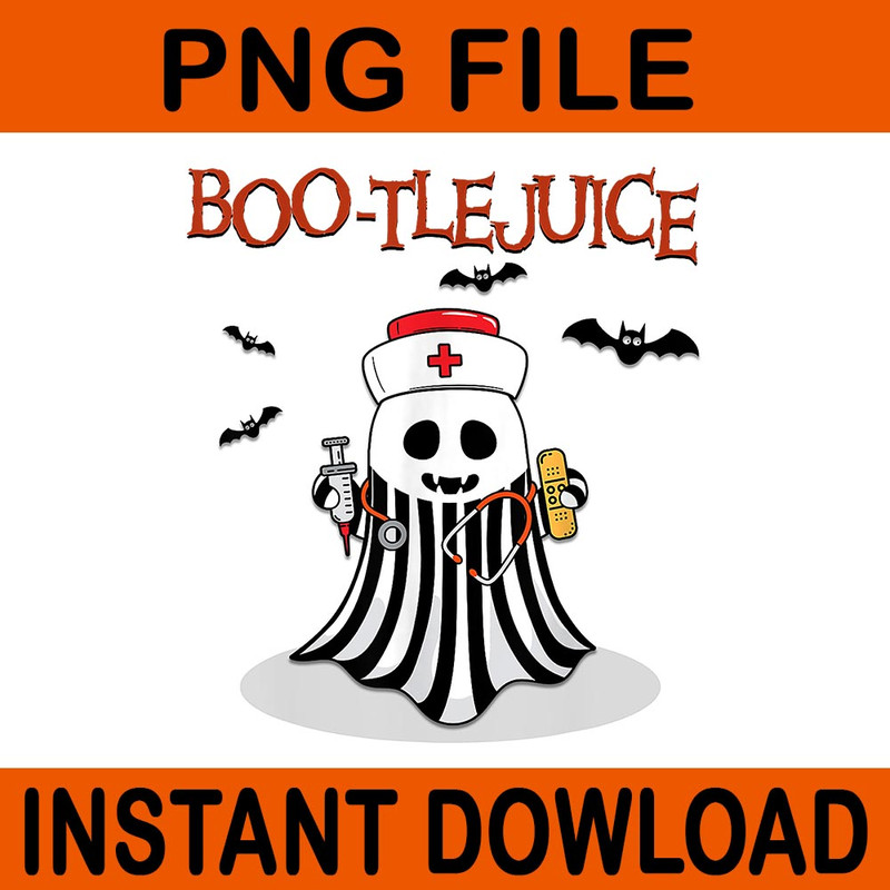BooTlejuice Ghost Nurse Halloween PNG 0