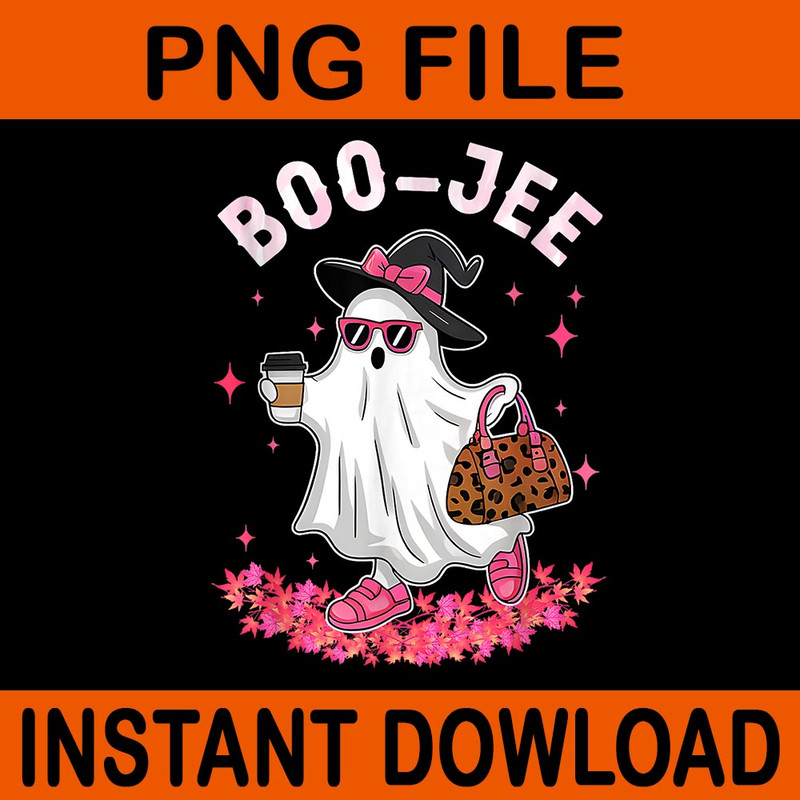 Boo Jee Ghost Halloween Leopard Coffee PNG 0
