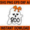Ghost With Bow Boo Halloween SVG 0