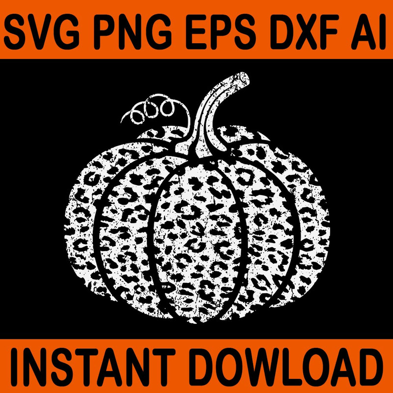 Leopard Print Pumpkin Fall Autumn SVG 0