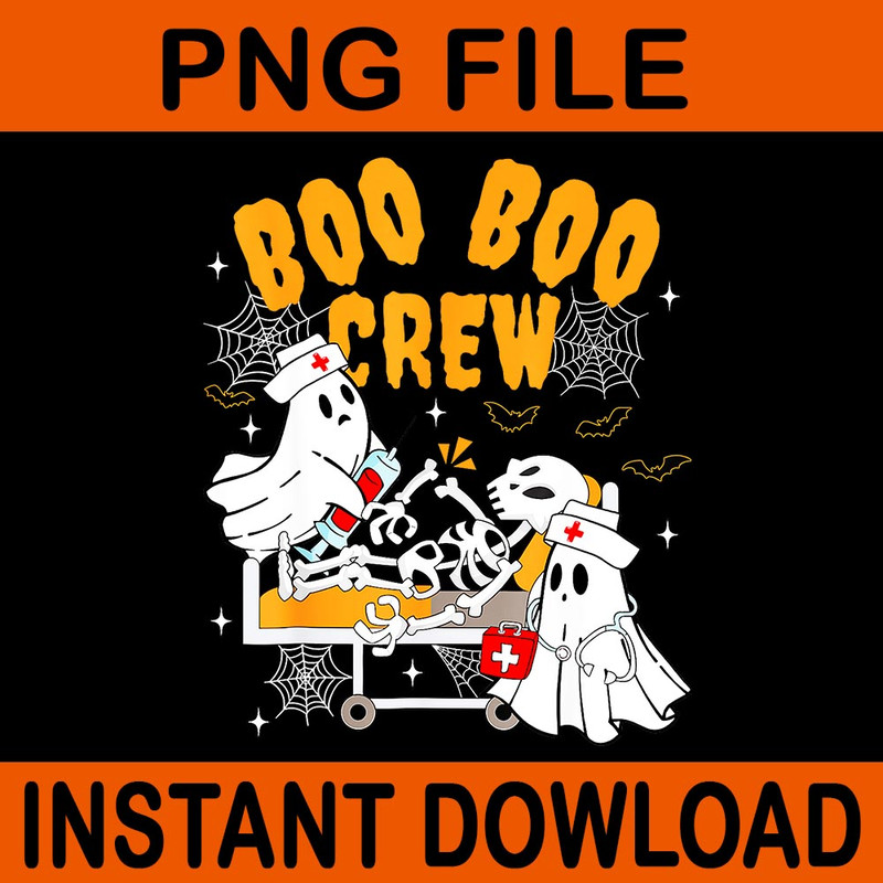 Boo Boo Crew Ghost Nurse Pediatric Halloween PNG 0