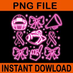 coquette bow cheer football pink out breast cancer awareness png