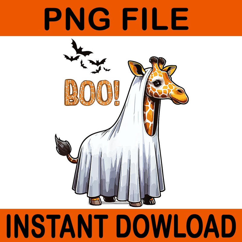 Giraffe Boo Halloween PNG 0