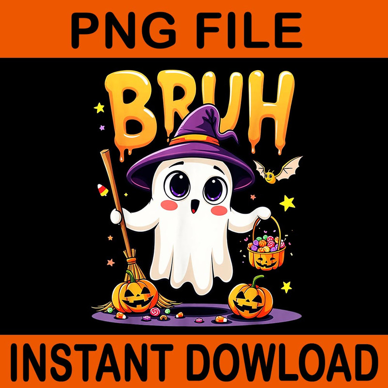 Bruh Ghost Halloween Trick Or Treat PNG 0