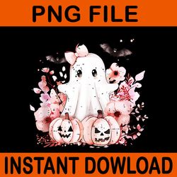 coquette bow ghost pink halloween pumpkin spooky season png