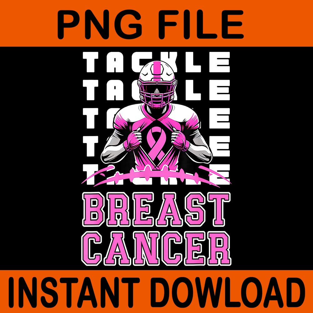 Tackle Football Breast Cancer Awareness Pink Ribbon PNG 0