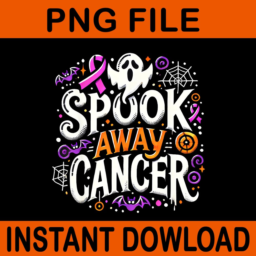 Spook Away Cancer October Halloween Breast Cancer Awareness PNG 0