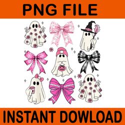 pink ghost bow coquette halloween spooky season png
