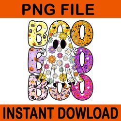 cute ghost floral boo halloween png