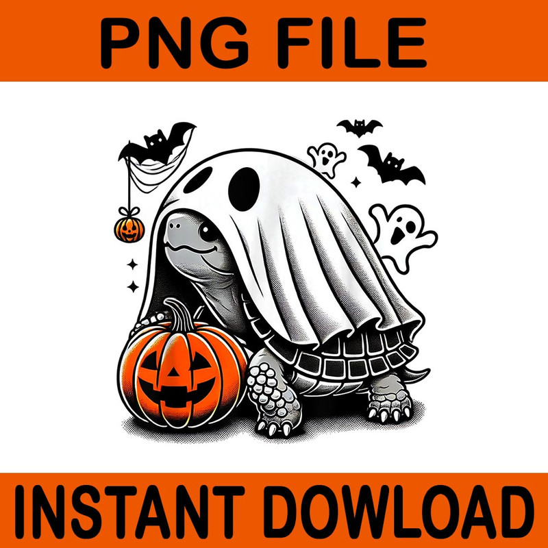 Turtle Ghost Pumpkin Halloween PNG 0