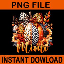 mimi thanksgiving leopard pumpkin sunflower coquette bow png