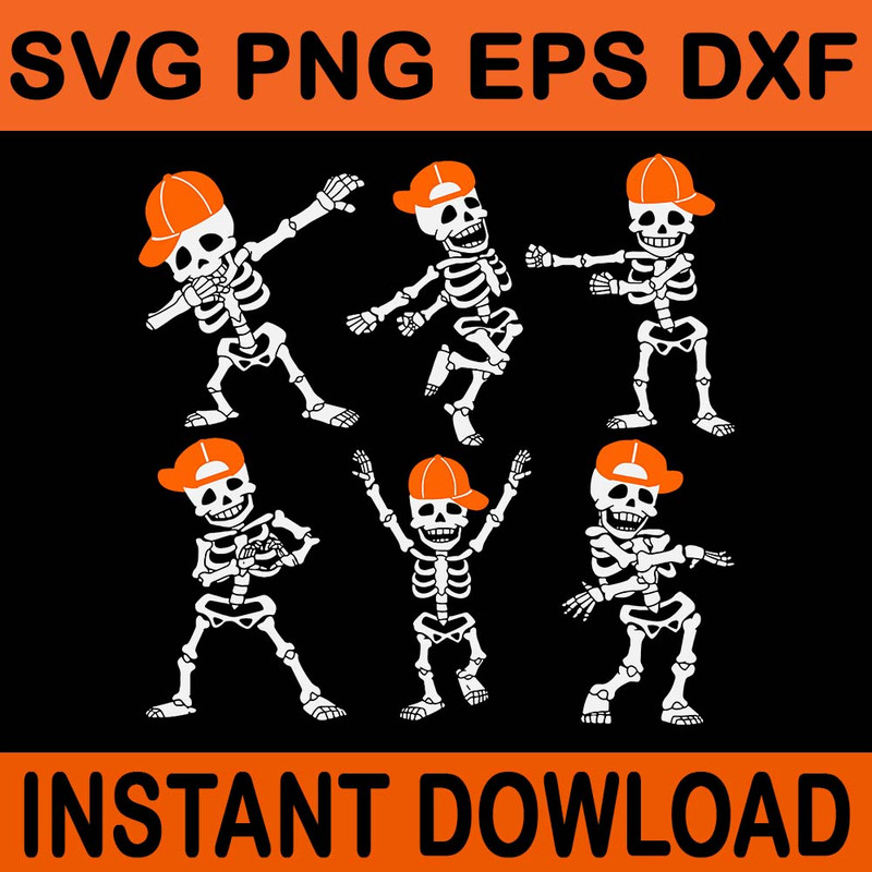 Dancing Skeleton Halloween SVG 0