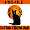 Vintage Scary Halloween Cat PNG 0