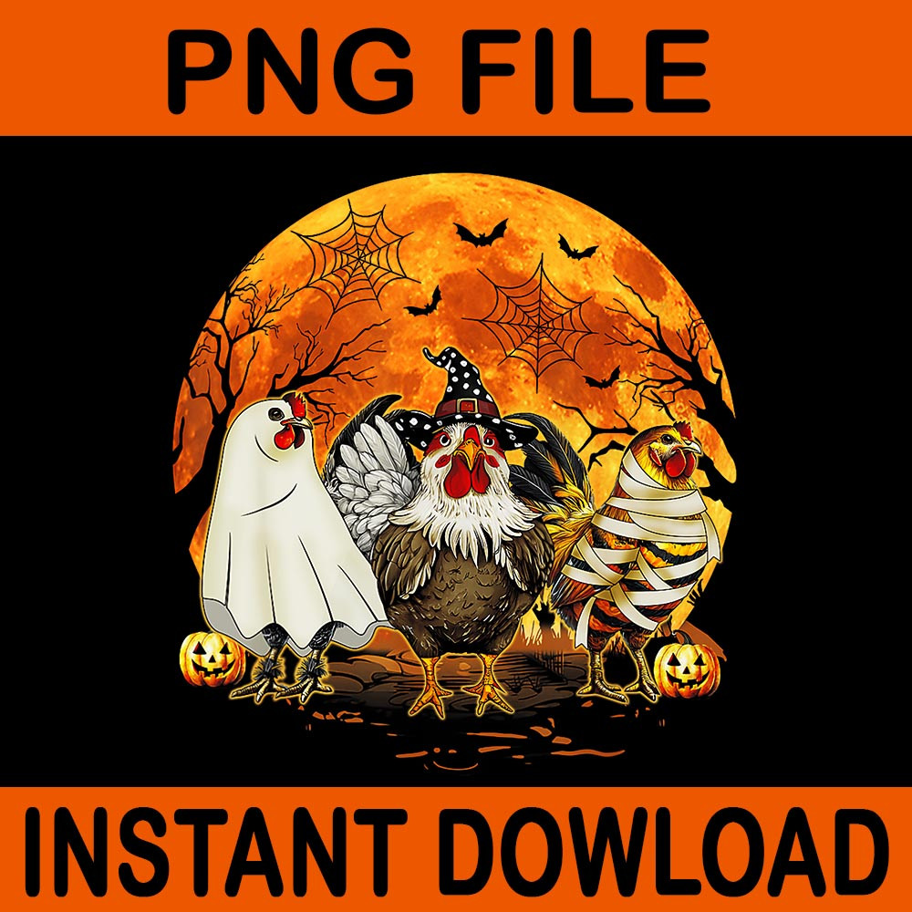 Farmers Spooky Chickens Witch Halloween PNG 0