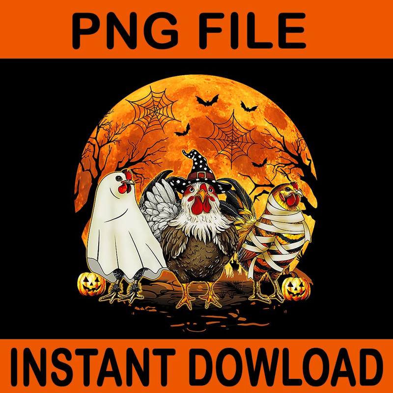 Farmers Spooky Chickens Witch Halloween PNG 0