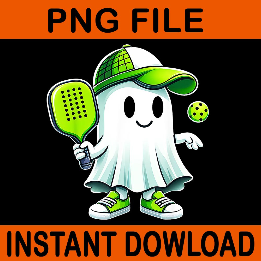 Ghost Playing Pickleball PNG 0