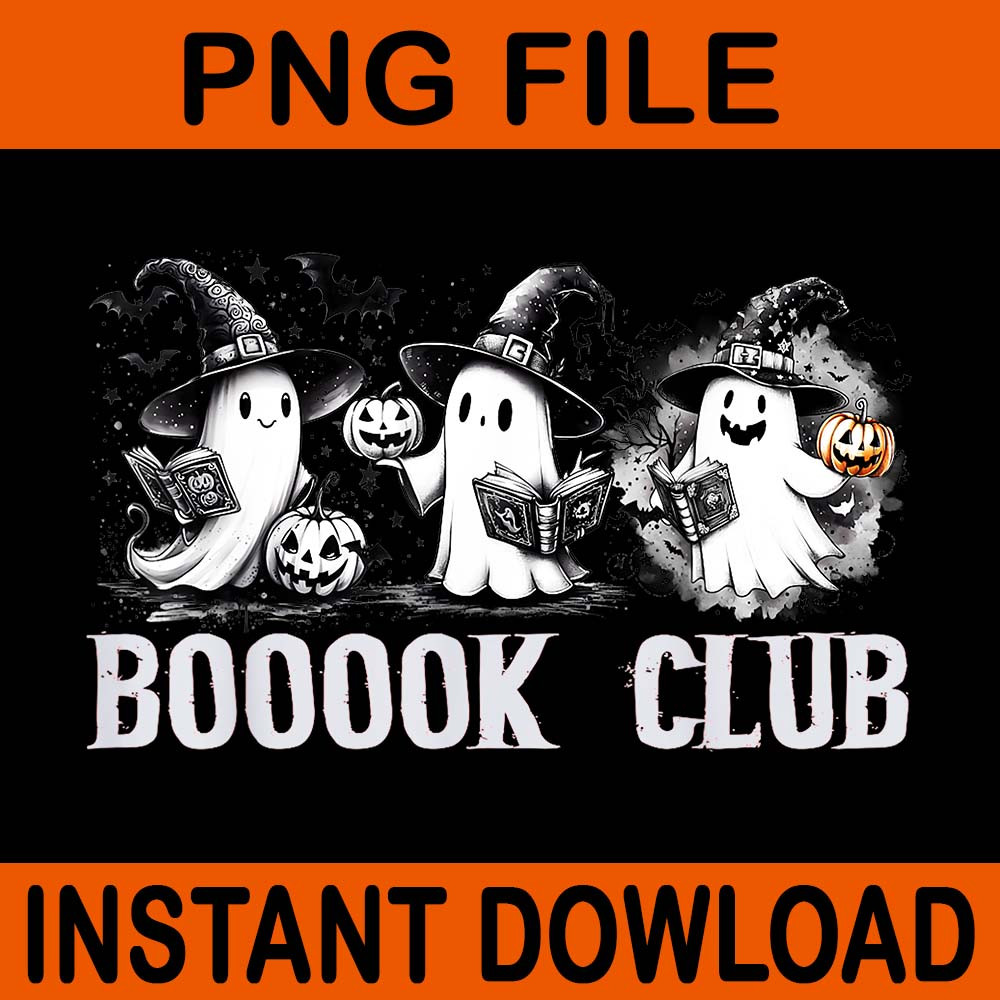 Boo Ghost Books Club Halloween PNG 0