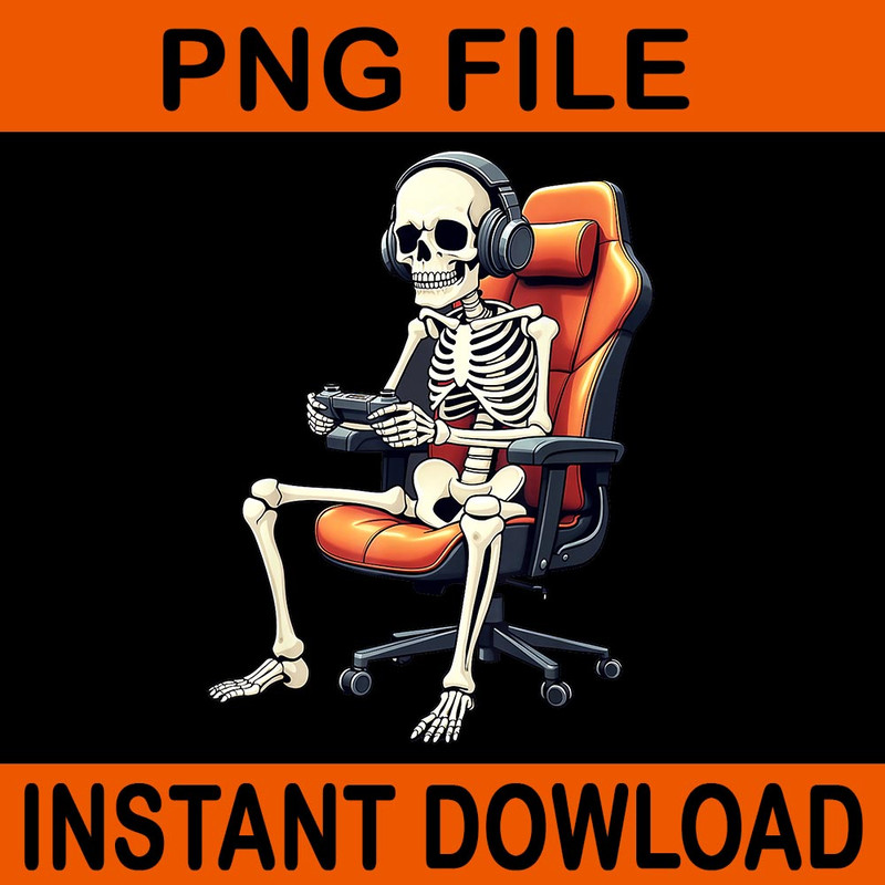 Halloween Skeleton Gamer Video Gaming PNG 0