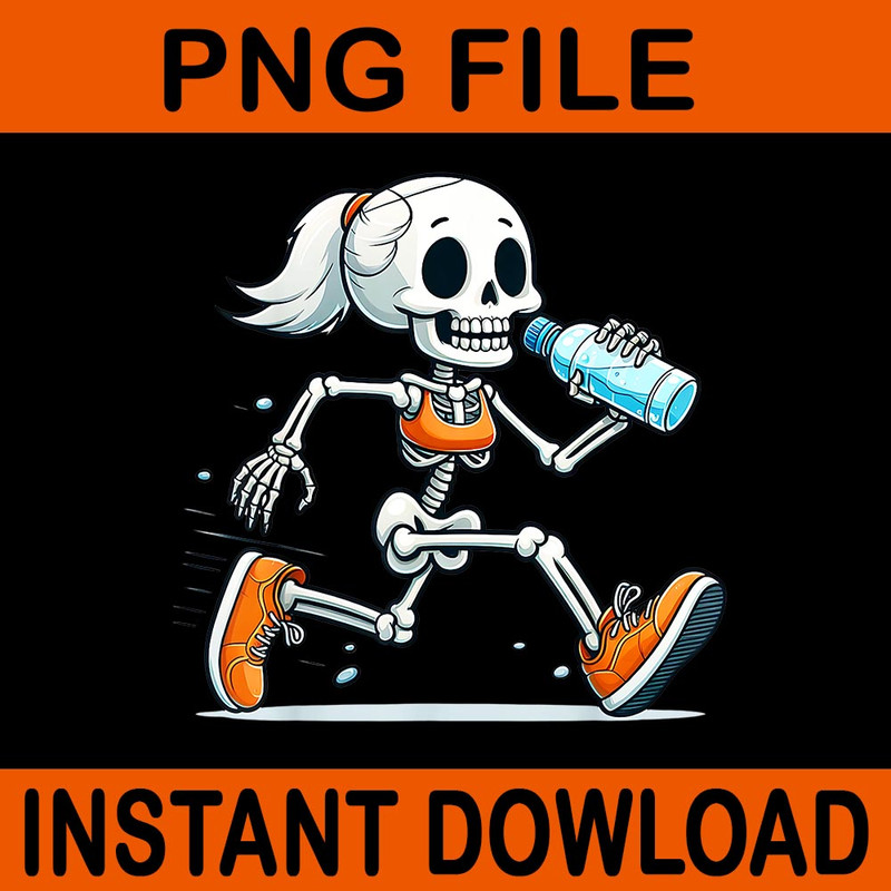 Running Skeleton Halloween PNG 0