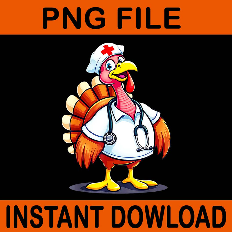 Turkey Nurse Cartoon Thanksgiving PNG 0