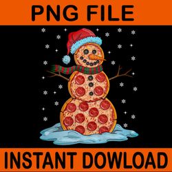pizza snowman png, santa hat christmas pizza party png, pizza snowman xmas png