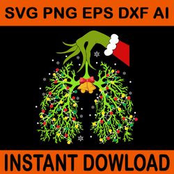 lung christmas lights respiratory therapist rt nurse xmas svg, lung christmas svg, nurse christmas svg