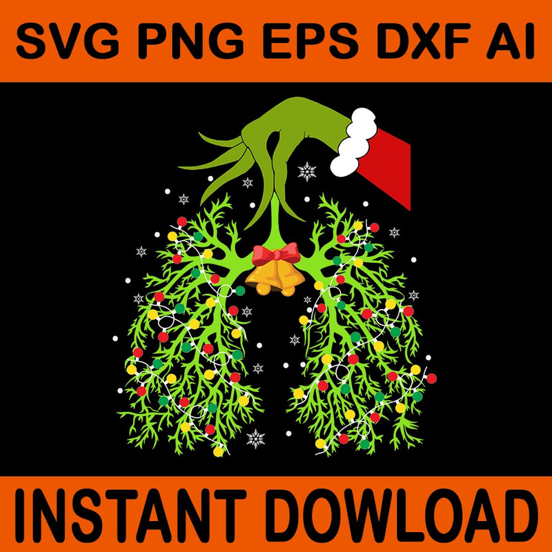 Lung Christmas Lights Respiratory Therapist RT Nurse Xmas Svg Lung Christmas Svg Nurse Christmas SV 0