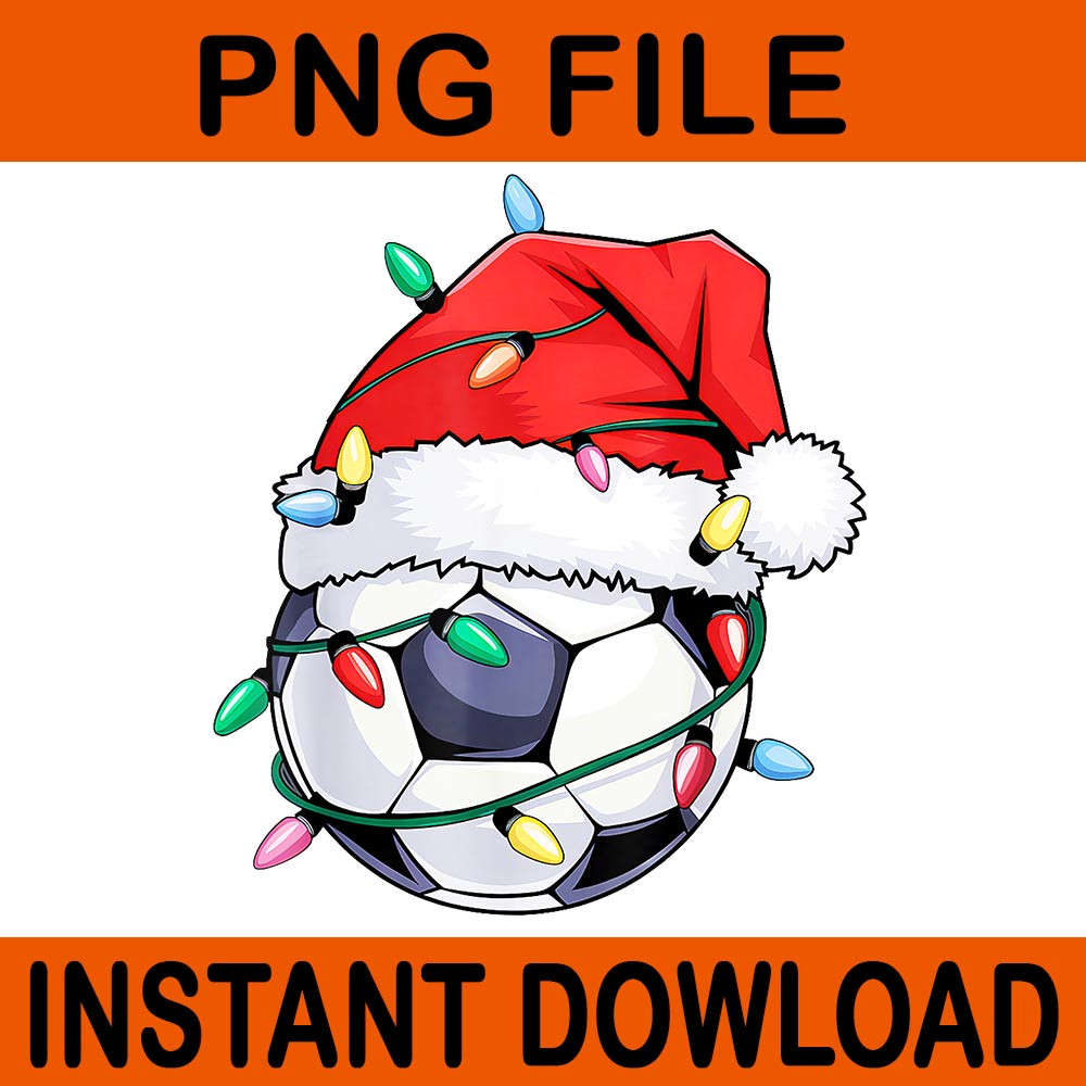 Christmas Soccer Player Sport Santa Hat Xmas PNG Soccer Christmas PNG Soccer Hat Santa PNG 0