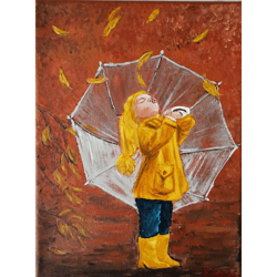 kids original scene painting on canvas unique wall art handmade art hand painted art work by rinaartsk