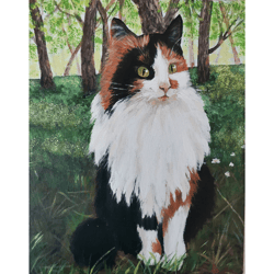 Pet Portrait Original Animal Painting Handmade Art By RinaArtSK