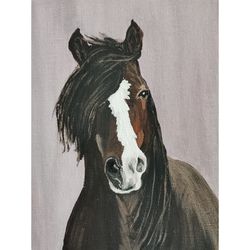 Horse Portrait Original Painting Art Work By RinaArtSK