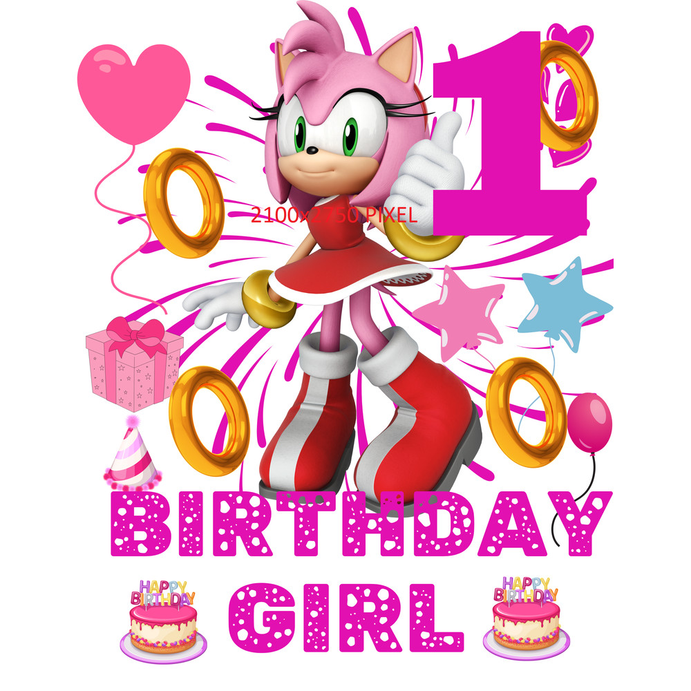 Sonic Birthday Girl Pngone Years Old Birthday Girl Shirt Picturebirthday Gift1 Birthday Shirtkids Gift Surprisebirt 0