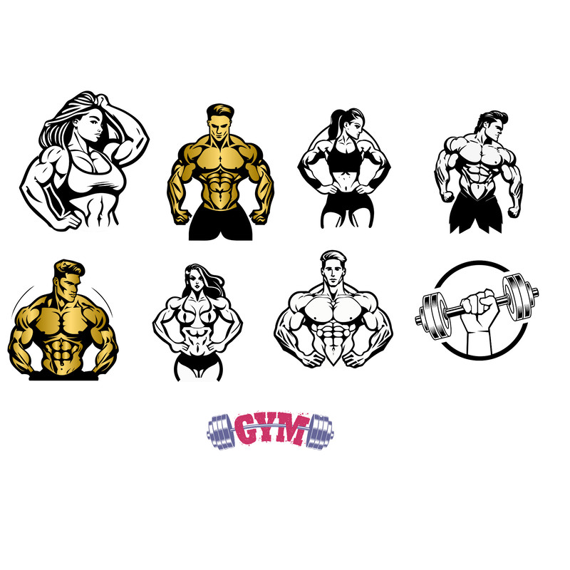 GYM9 Png Bundle FilefitNes Gymhealthy Livingsports Clubfemale Fitnessbarbellmuscle Builderdecormale Bodybuilder 0