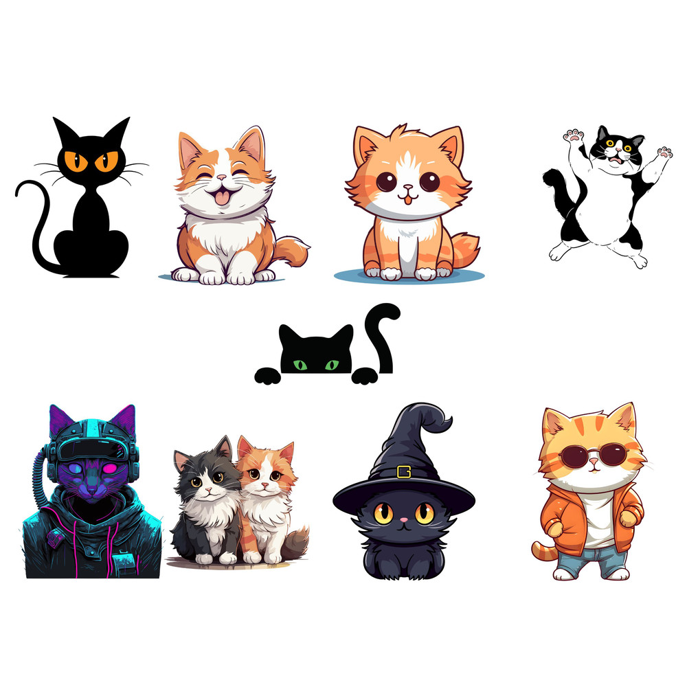 Cat Bundle 9 Png Filecute Cool Catscat With Glassesblack Cute Catcat Pawhuman Friendlycat Friendshipblack Catkid 0