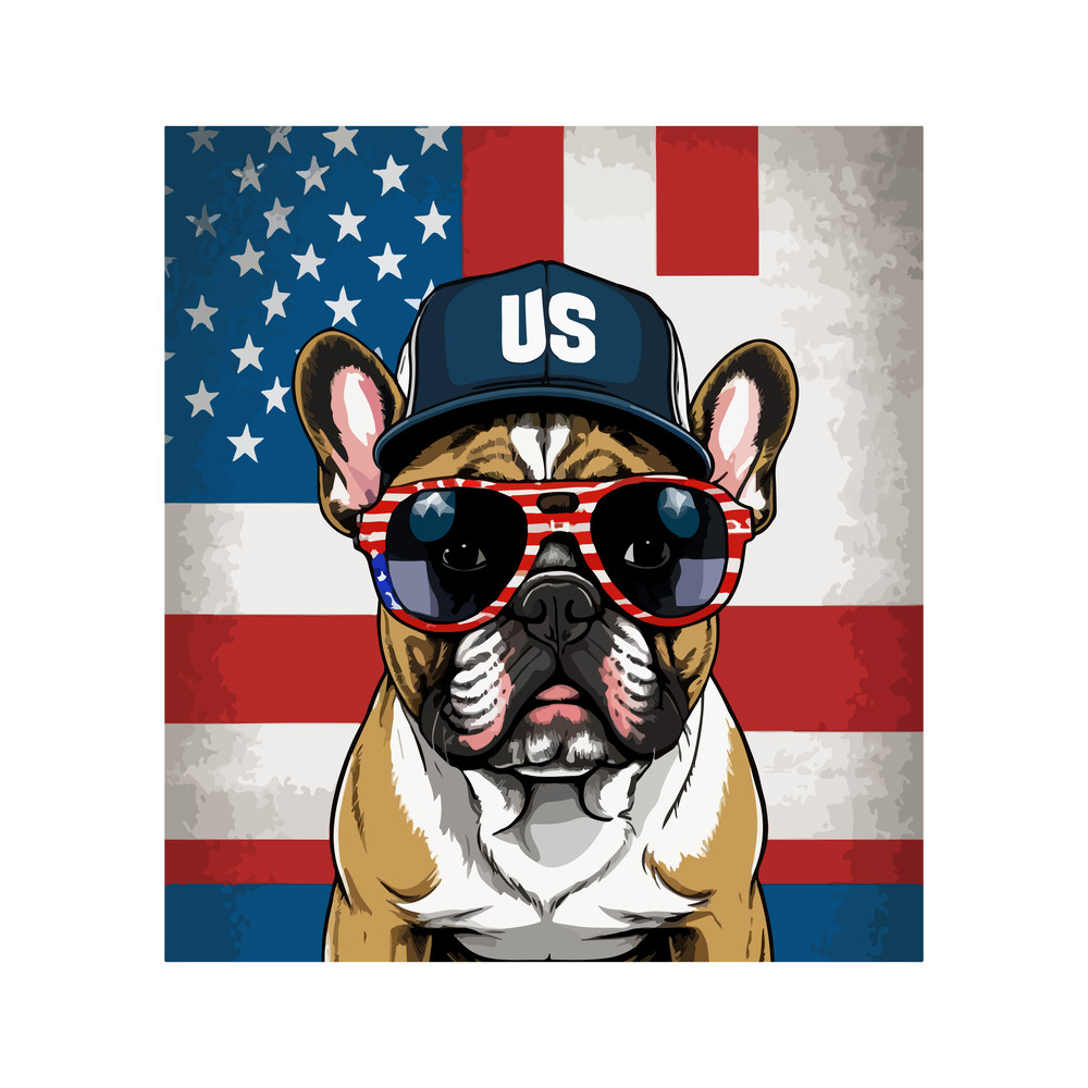 French Bulldog Tshirt2 Png Filesamerican Flag Bulldoganimal Tshirttshirt Designsretro SunsetFrench Bulldog Tsh 1