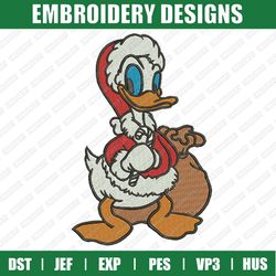 Donna Duck Christmas Embroidery Designs, Disney Christmas Embroidery Designs, Disney Christmas Designs, Instant Download