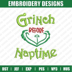 Grinch Before Naptime Embroidery Files, Christmas Embroidery Designs, Grinch Embroidery Designs Files, Instant Download
