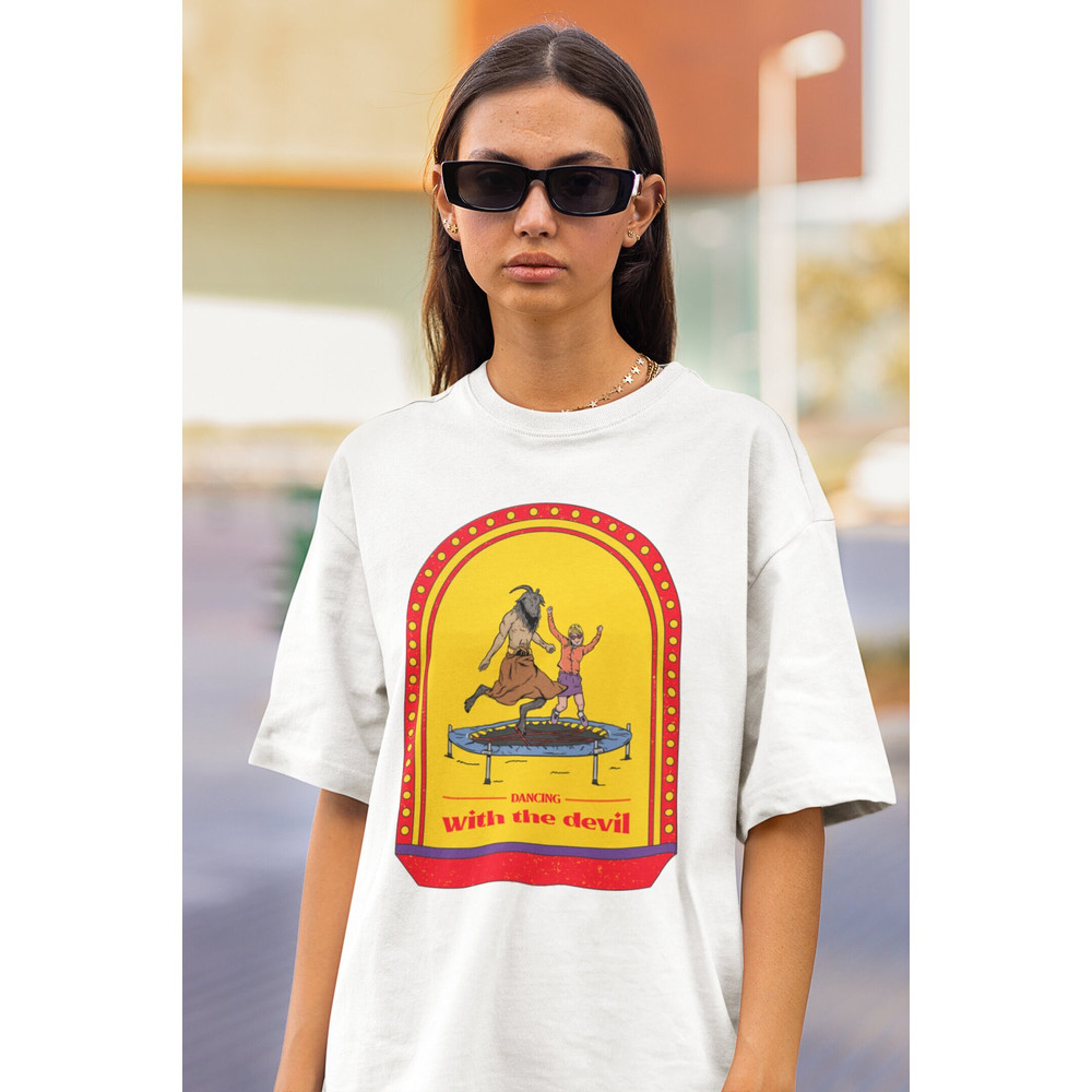 Dancing With The Devil Shirt, 90s Horror Movie Fan Oversized Vintage T Shirt, Halloween Shirt, Dark Humor Shirt, Offensive Shirt Rude Tee.jpg