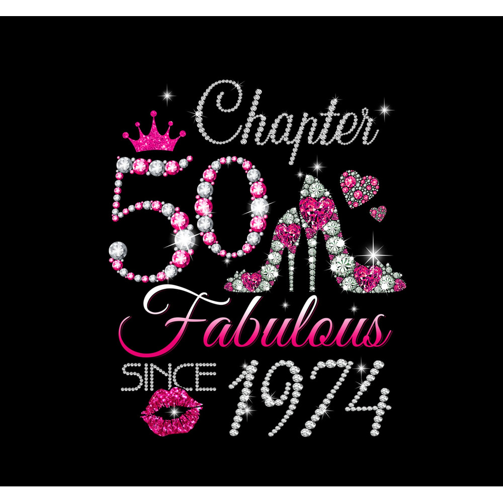 Chapter 50 EST 1974 Png, 50 Years Old 50th Birthday Queen Png.jpg