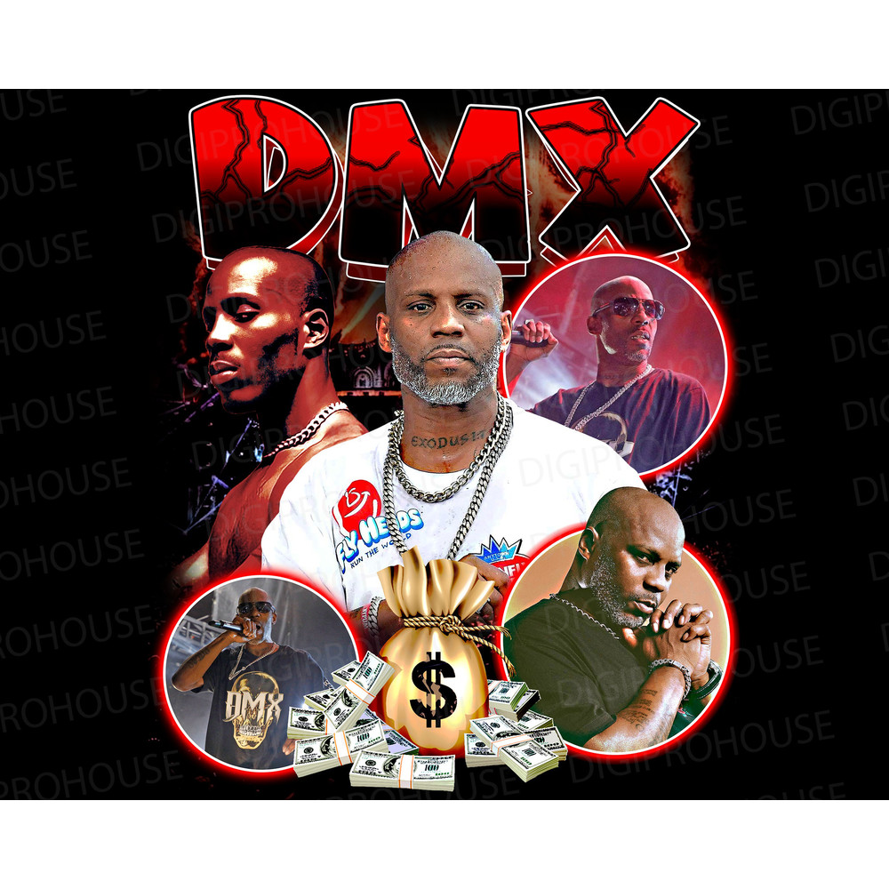 DMX design, png file, Vintage bootleg rap tee design, Hiphop, rap, rapper design..jpg
