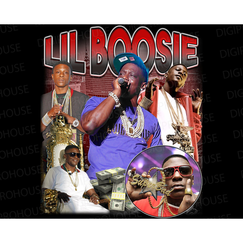 Lil Boosie T Shirt Design. PNG Digital 4500x5100 px. Retro, 90s Vintage, Bootleg Tee. Instant Download And Ready To Print..jpg