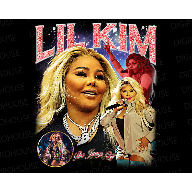 Lil Kim T Shirt Design. PNG Digital 4500x5100 px. Retro, 90s Vintage, Bootleg Tee. Instant Download And Ready To Print..jpg